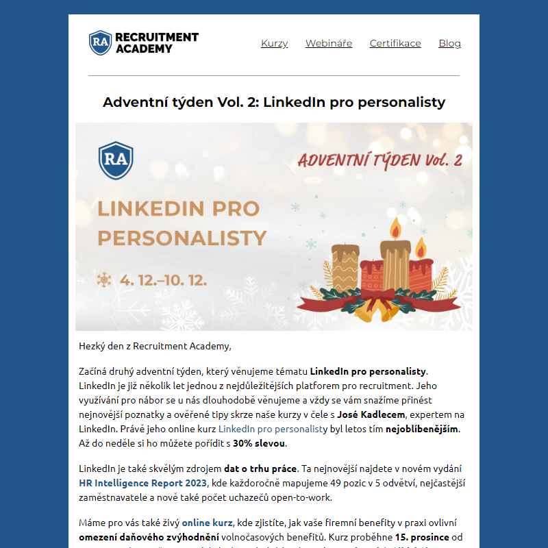 Adventní týden vol. 2: LinkedIn pro personalisty