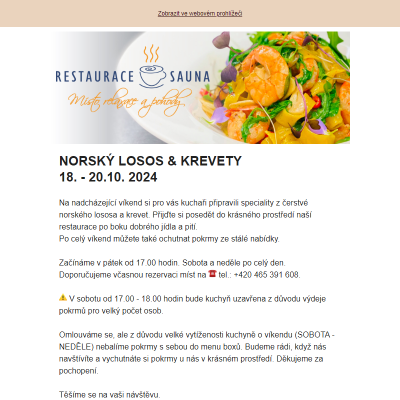 NORSKÝ LOSOS & KREVETY l 18. - 20.10. 2024