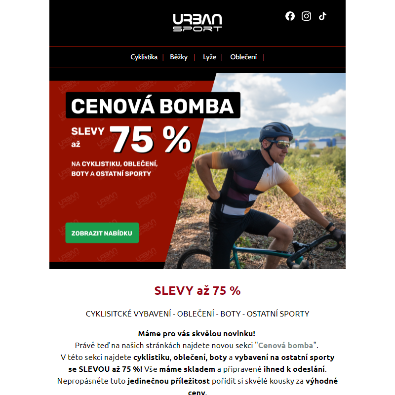 Právě spouštíme CENOVÉ BOMBY se SLEVOU až 75 % __