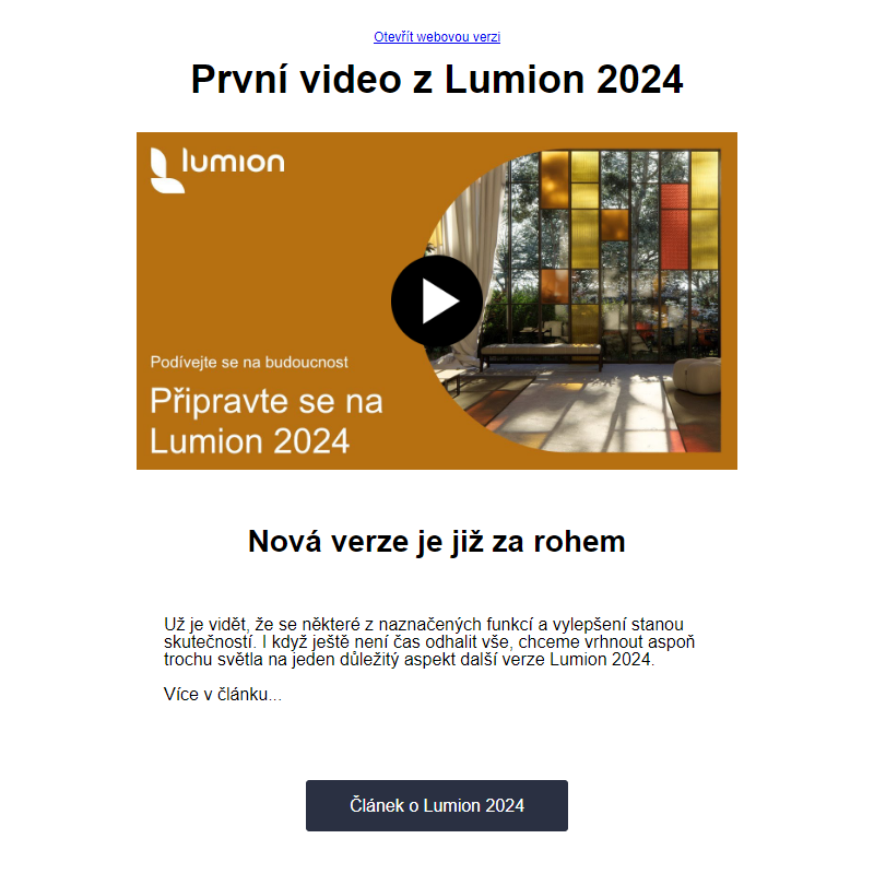 První render z Lumion 2024, pozvánka na setkání v Bratislavě