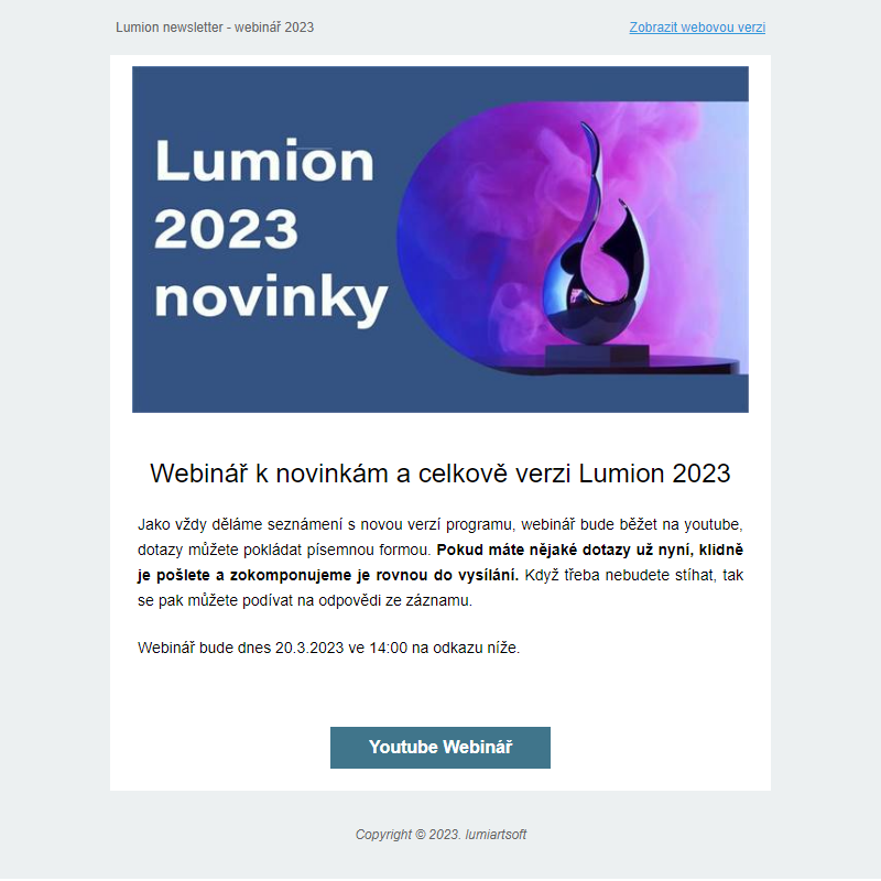 Webinář - novinky Lumion 2023 již dnes ve 14:00