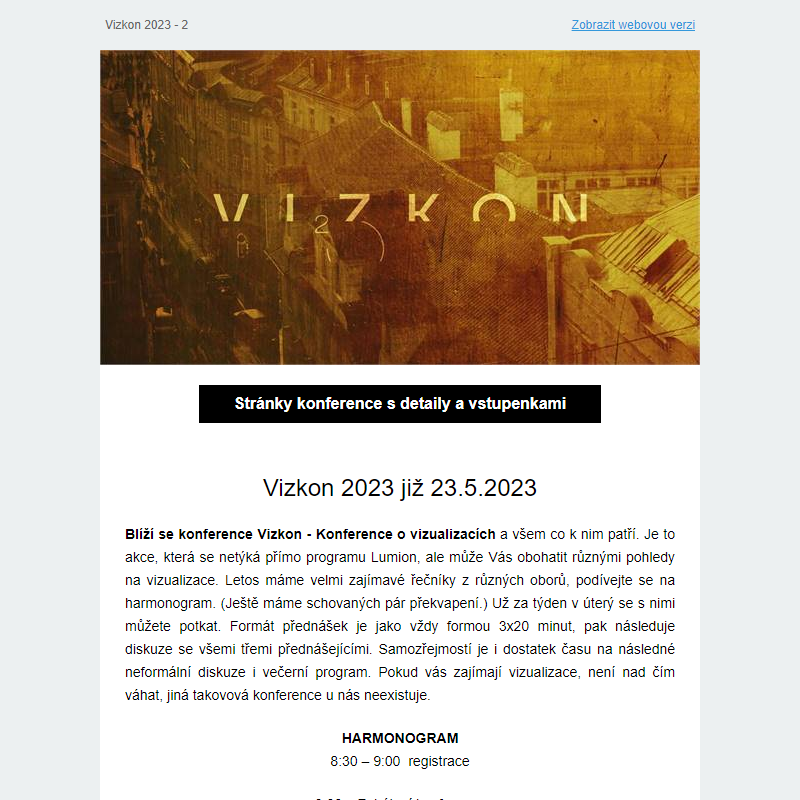 VIZKON 2023 už příští týden v Praze