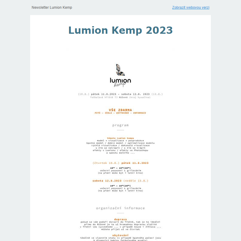 Pozvánka na Lumion kemp 2023, novinky posledních verzí, problémy s ovladači Nvidia a AMD
