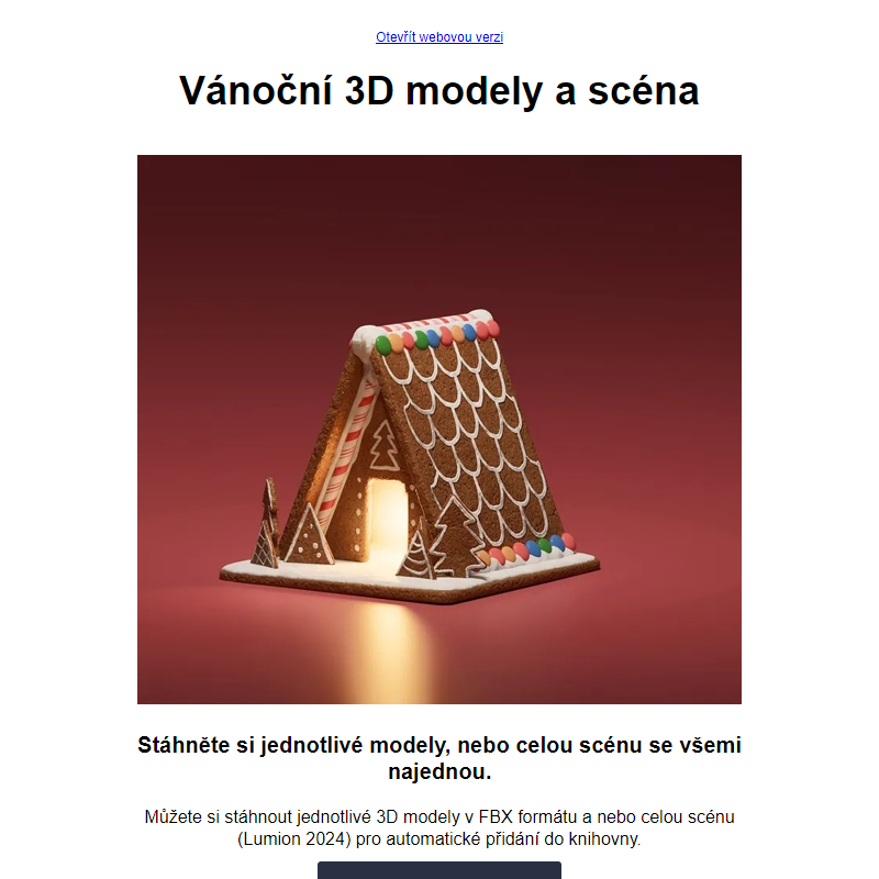 [3D MODELY ZADARMO] Posíláme scény a 3D modely ke stažení