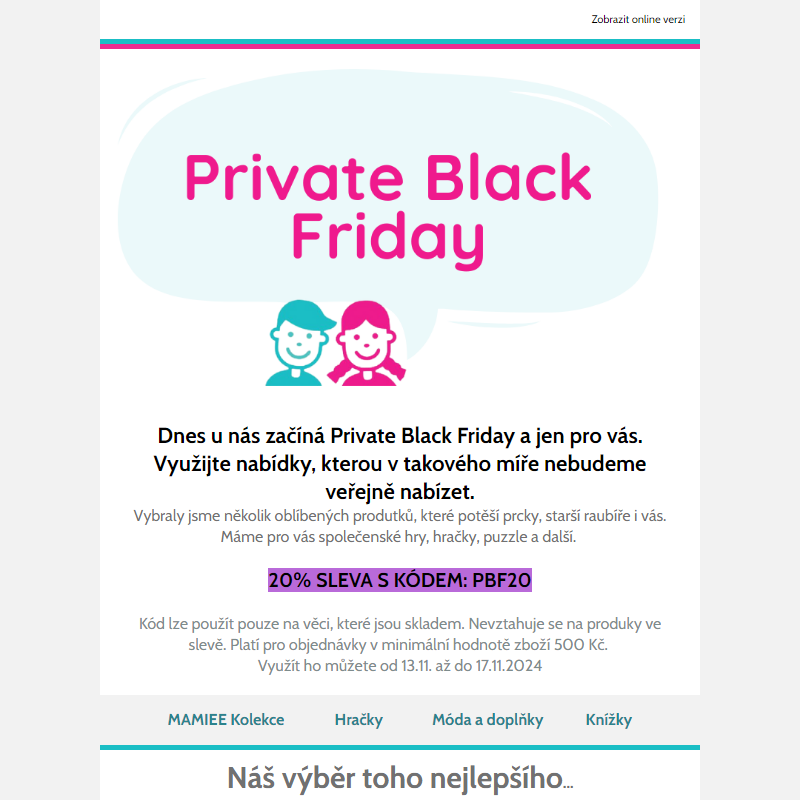 Private Pre-Black Friday sleva na celý eshop