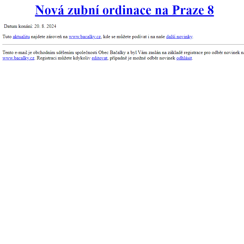 Nová zubní ordinace na Praze 8