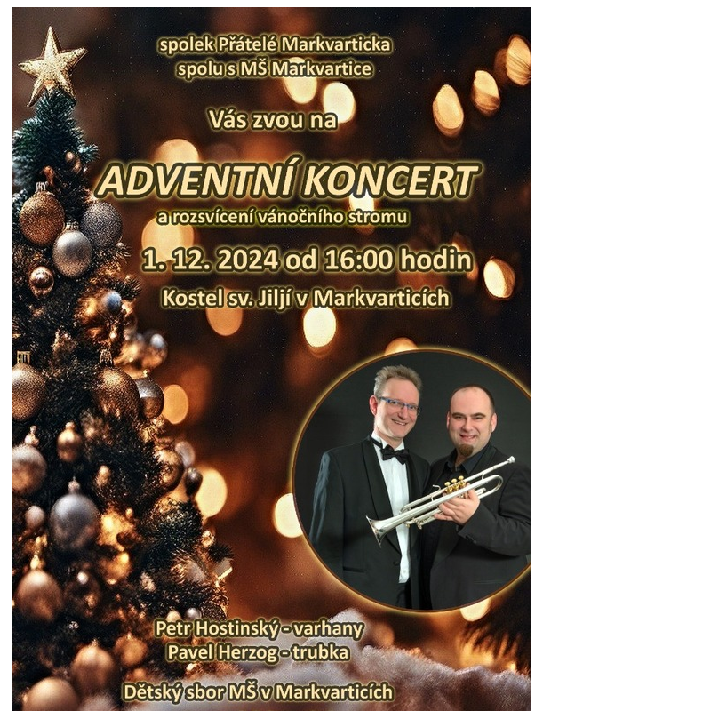 Pozvánka na adventní koncert do Markvartic