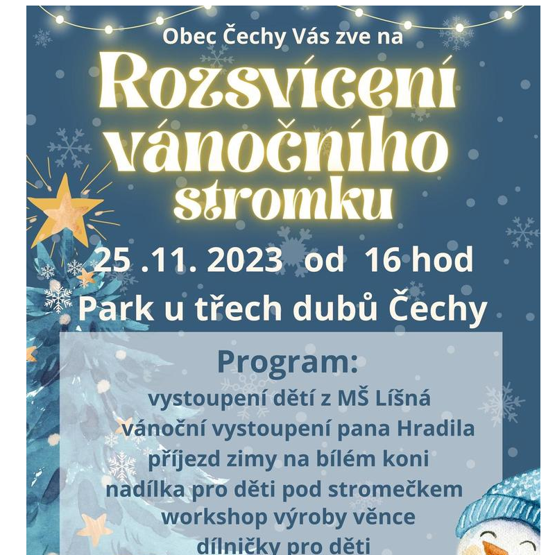 Čechy - Rozsvícení vánočního stromku