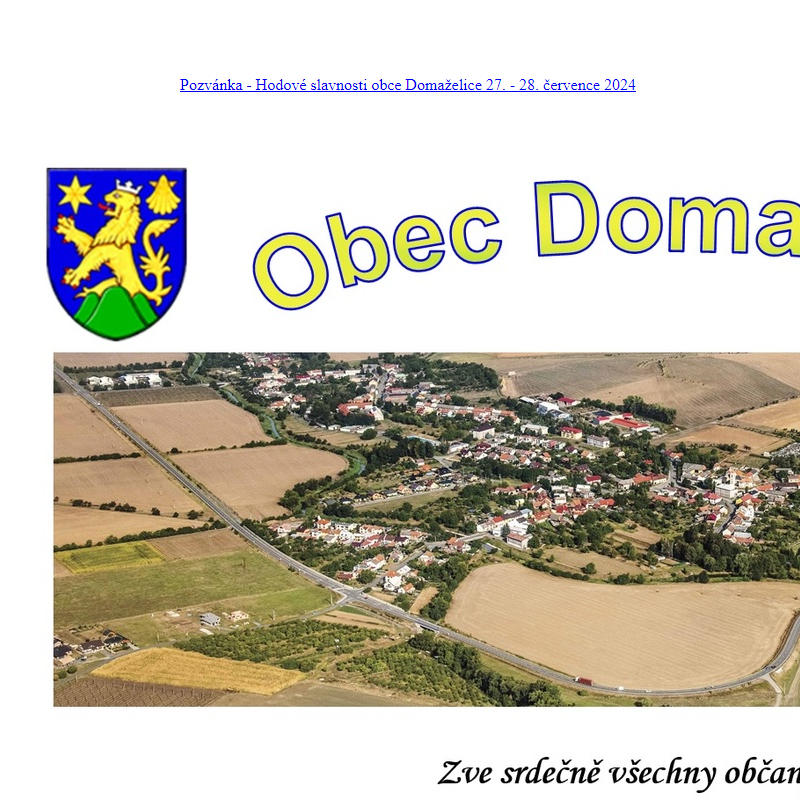 Obecní hodové oslavy - Domaželice 27. - 28. července 2024