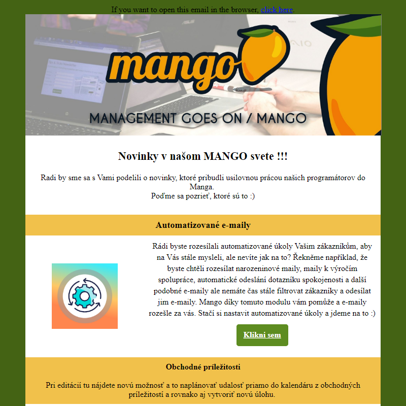 Novinky vo svete CRM MANGO - December 2024