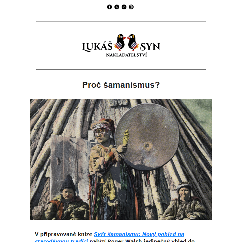 Proč šamanismus? – knihoblog nakladatelství Lukáš a syn
