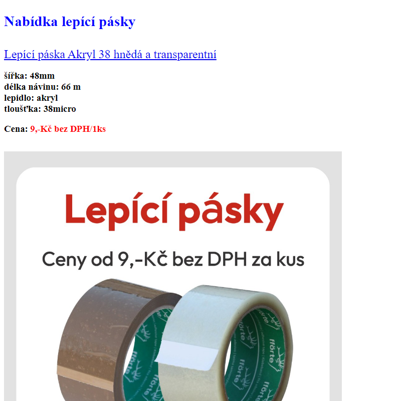 Nabídka Lepících pásek Slevy až -22%