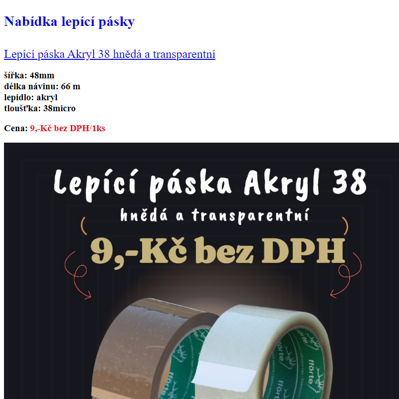 Nabídka Lepících pásek akryl 38