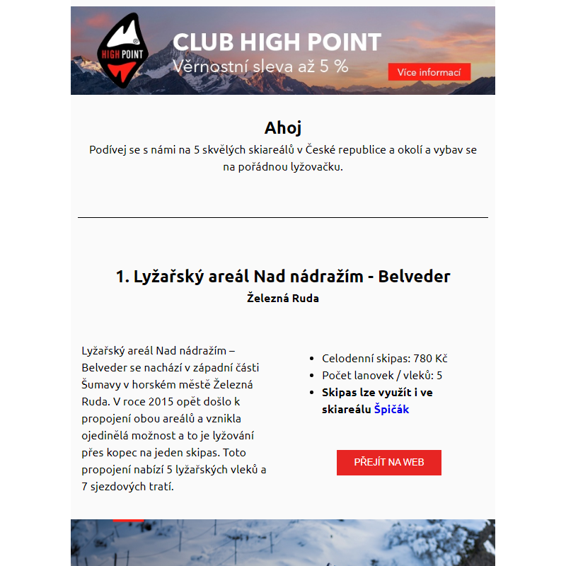 5 nejlepších lyžařských areálů v Česku a blízkém okolí