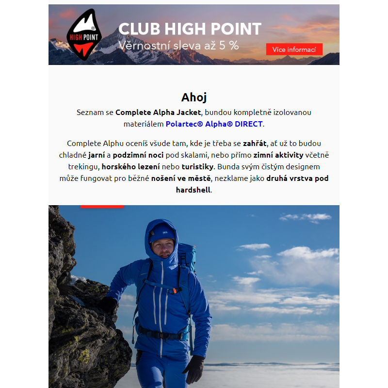 Nová Complete Alpha Jacket | Zateplená bunda do hor i městské džungle