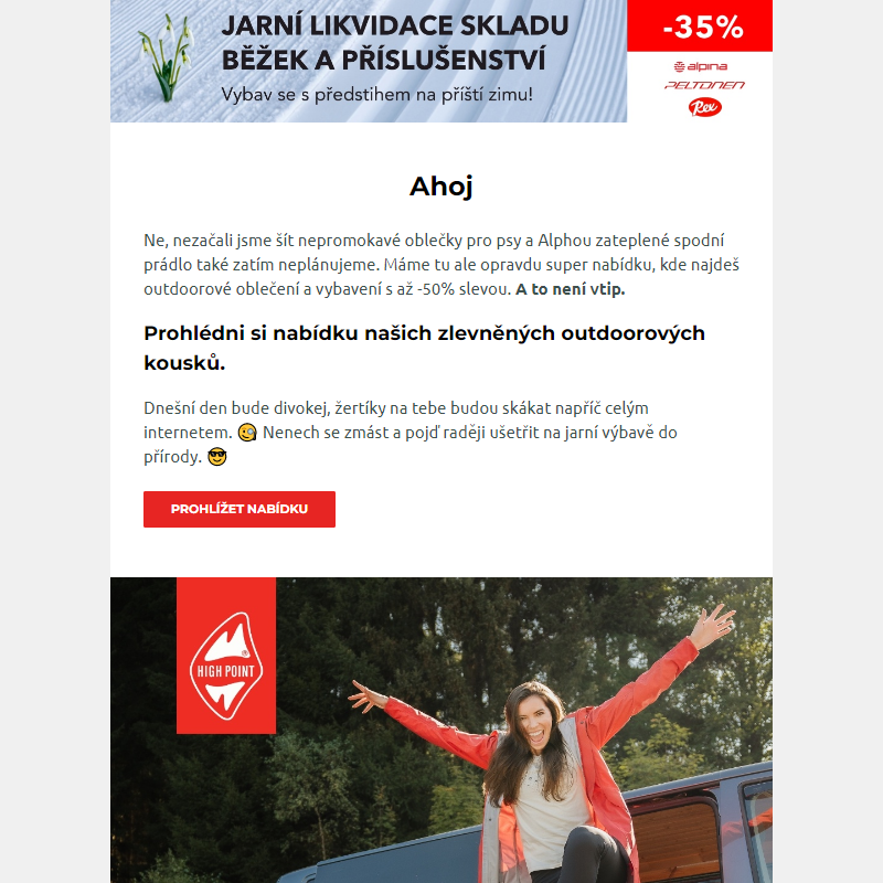 Tohle není apríl, máme tu pro tebe outdoorové vybavení až za -50 %