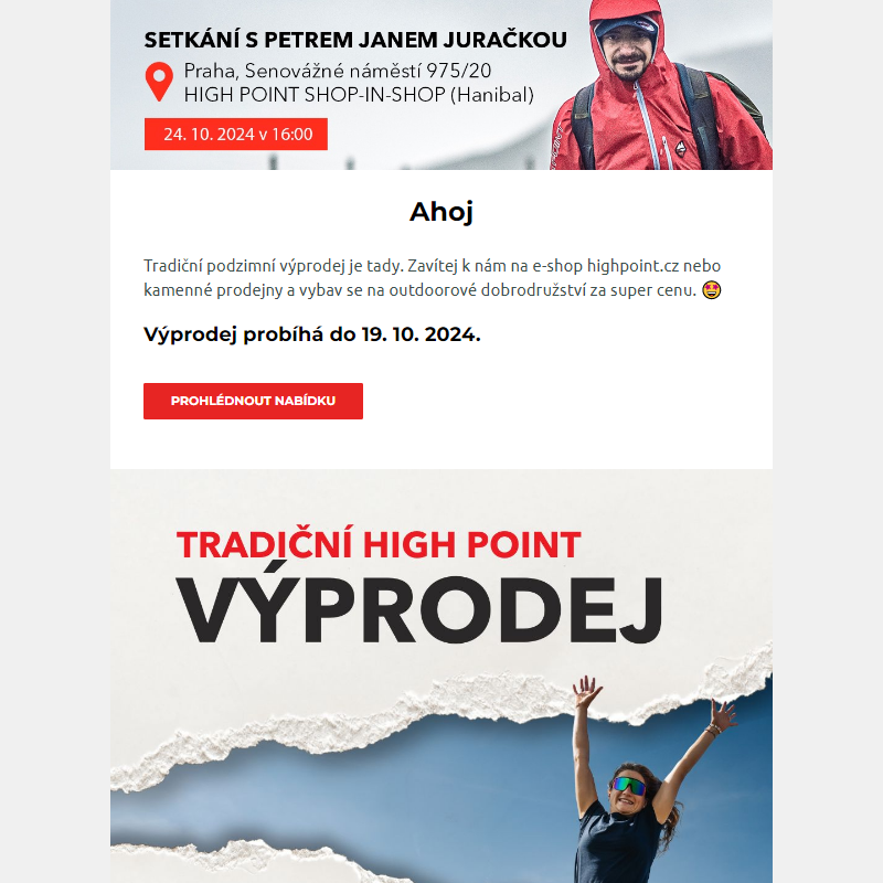 Tradiční podzimní výprodej HIGH POINT je tady