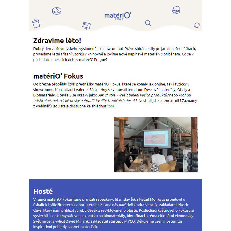 Newsletter matériO' Prague: Knihovna materiálů