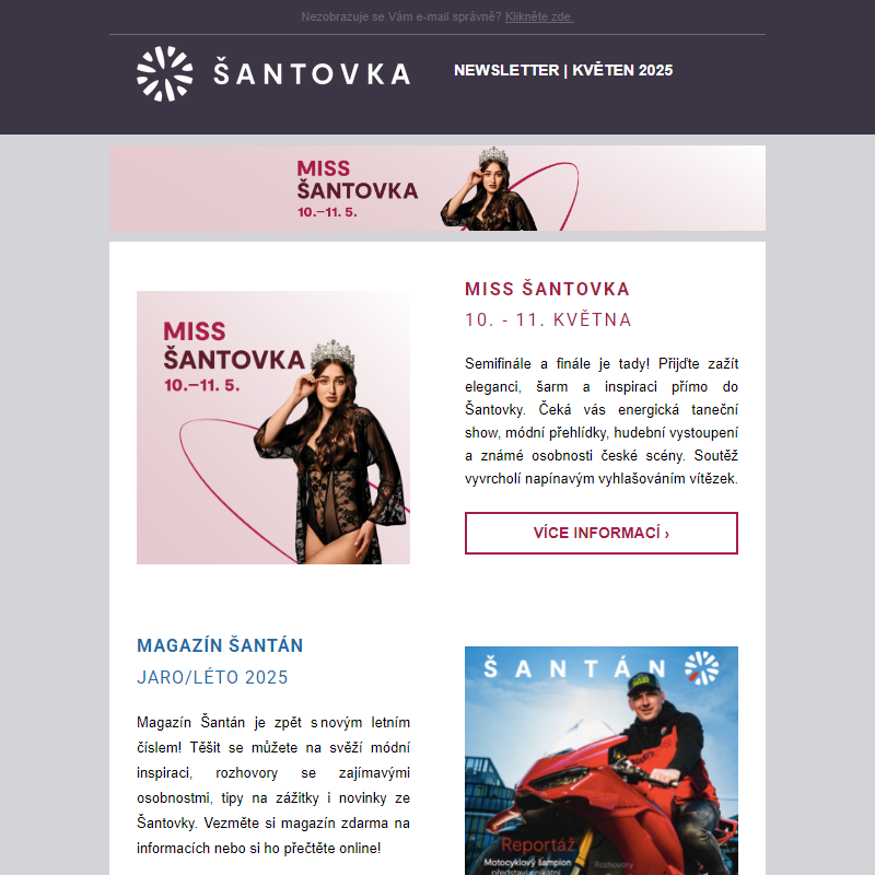 _ Finále MISS Šantovka, magazín Šantán a další novinky