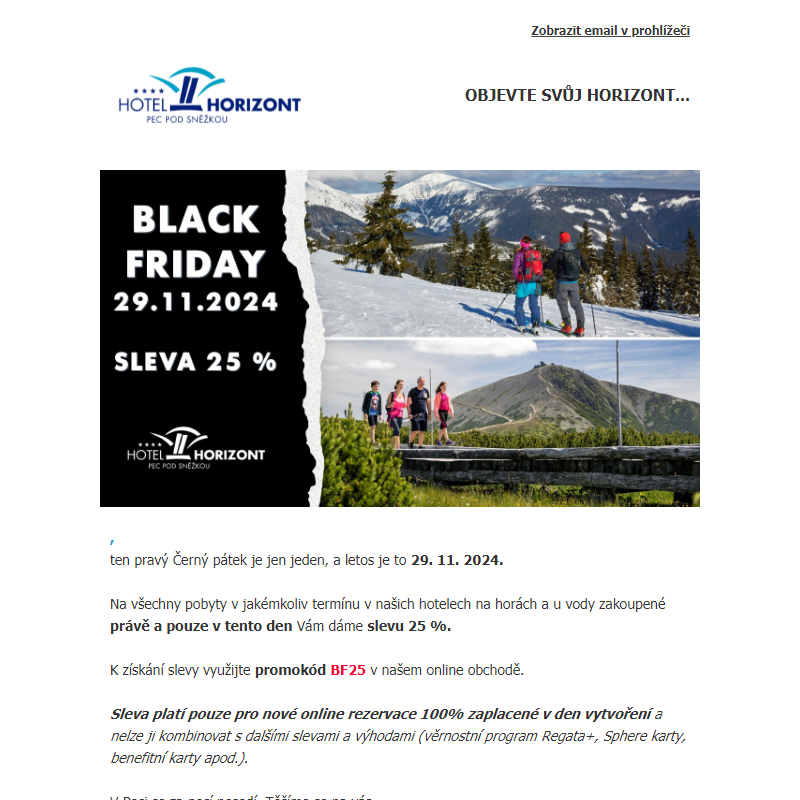 Black friday je jen jeden. U nás se slevou 25 %. Letos 29. 11.