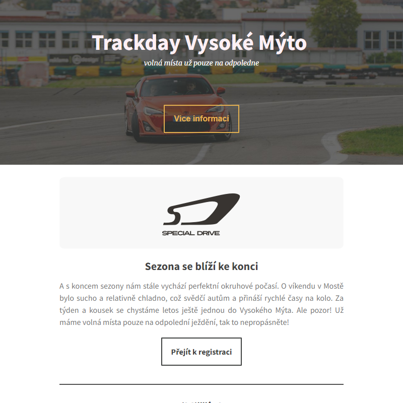 Poslední trackdays sezony se blíží.