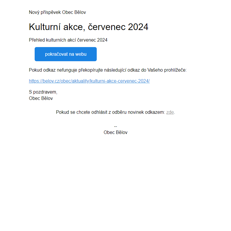 Kulturní akce, červenec 2024