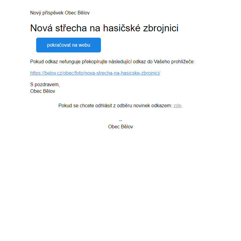 Nová střecha na hasičské zbrojnici