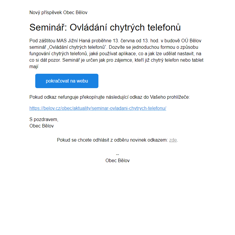 Seminář: Ovládání chytrých telefonů