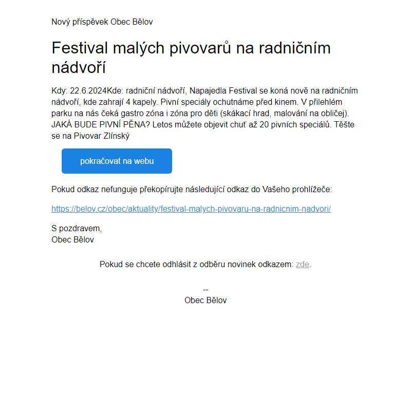 Festival malých pivovarů na radničním nádvoří