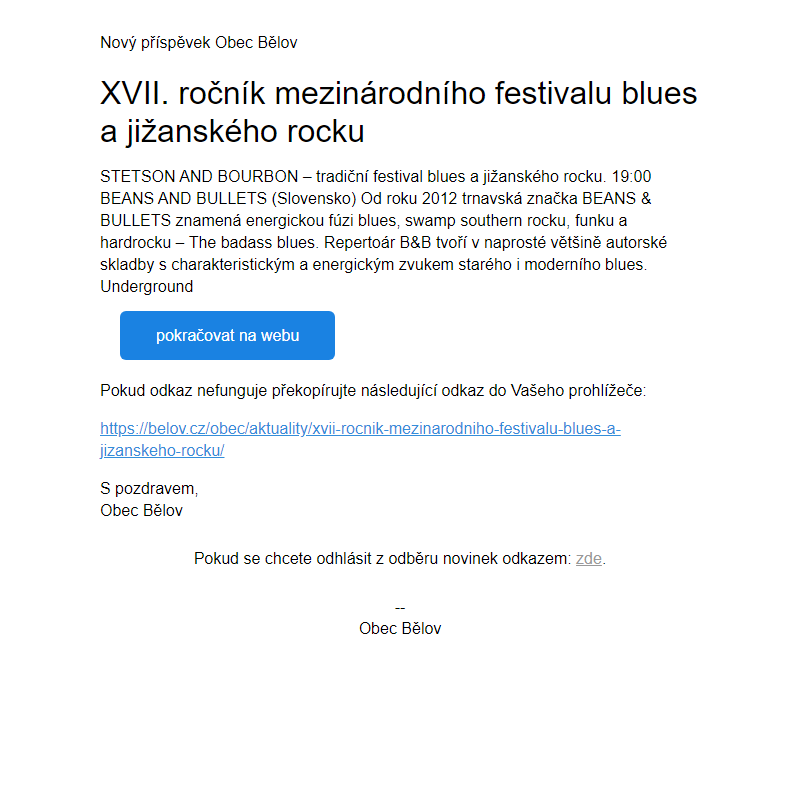 XVII. ročník mezinárodního festivalu blues a jižanského rocku