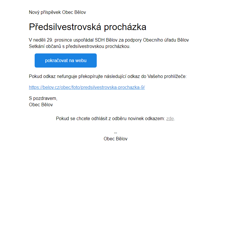 Předsilvestrovská procházka