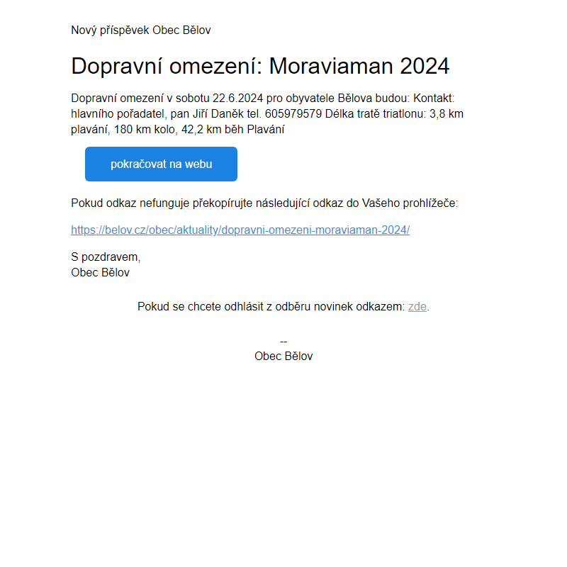 Dopravní omezení: Moraviaman 2024