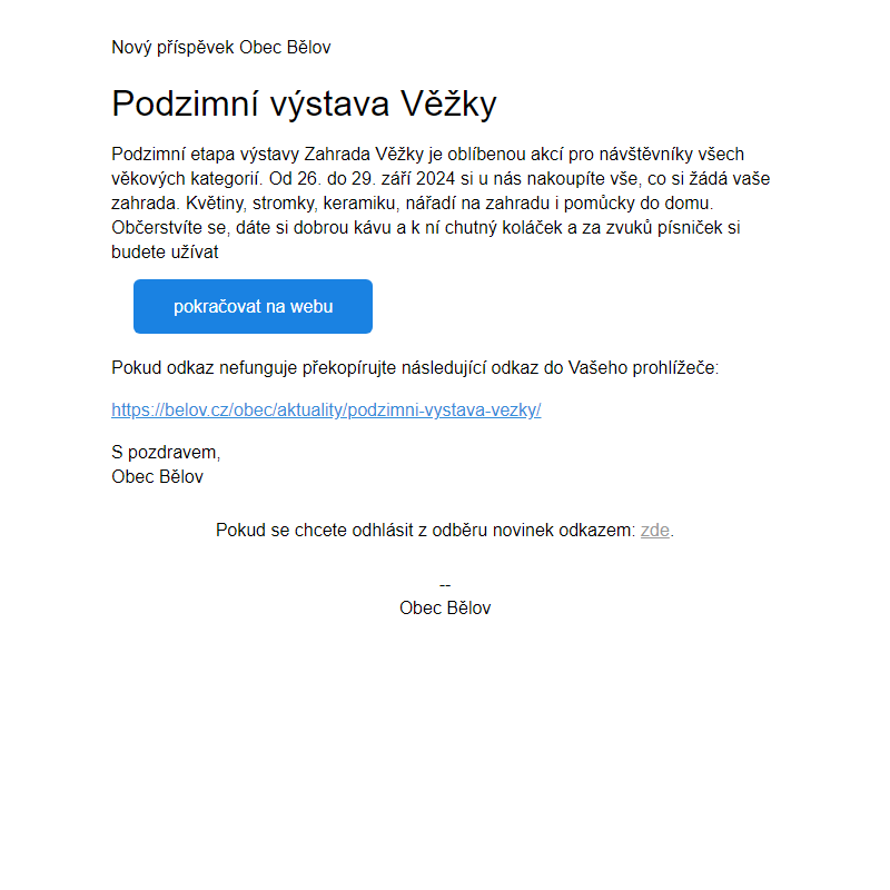 Podzimní výstava Věžky