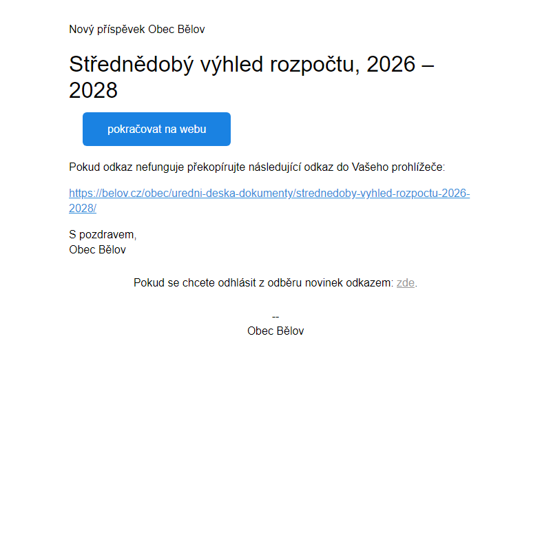 Střednědobý výhled rozpočtu, 2026 – 2028