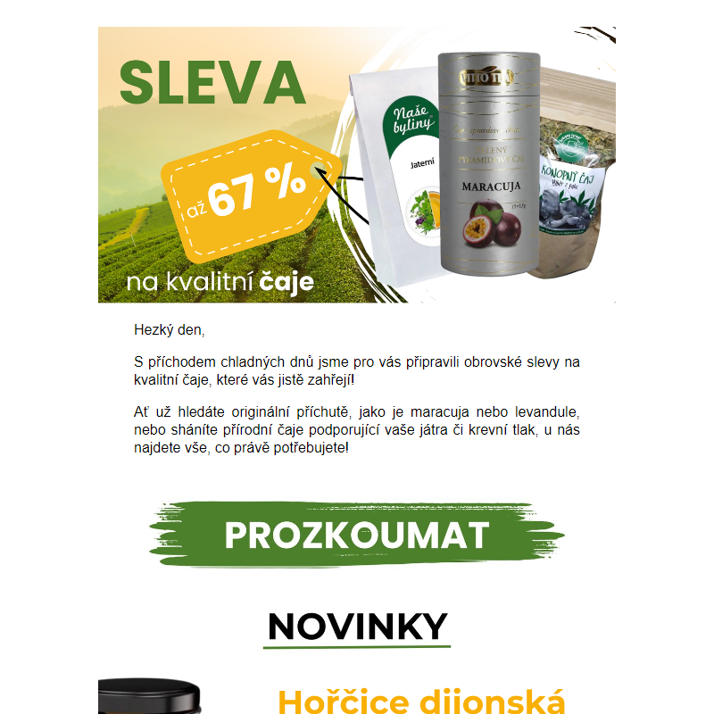 _ Slevy až 67 % na kvalitní čaje a novinky