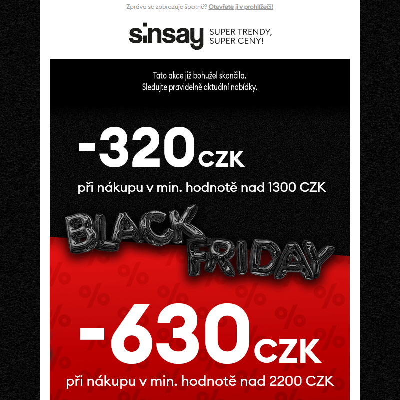 BLACK FRIDAY _ -630 CZK pouze do zítřka _