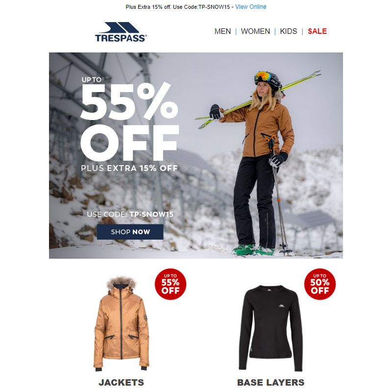 Up to 55% Off Snowsports __