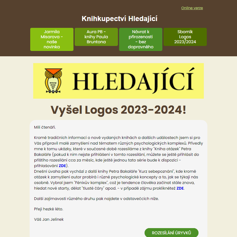 Návrat k přirozenosti (do 10. 7. bez poštovného) | Fénixův komplex (týká se Vás?) | červnové odpočítávání prodlouženo do 15. 7. po 5 Kč - novinky k 4. 7. 2024