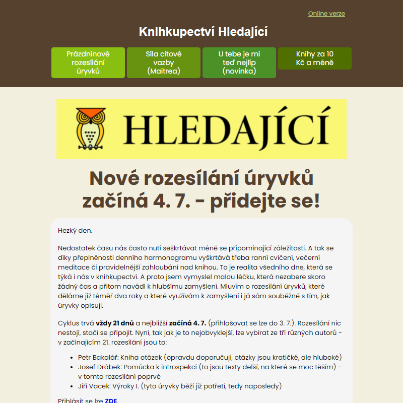 Pomůcka k introspekci, Kniha otázek - prázdninové rozesílání úryvků zdarma | Síla citové vazby (nová kniha z Maitrey) | vykuřovadla od Rymera (nová dodávka) - novinky k 20. 6. 2024