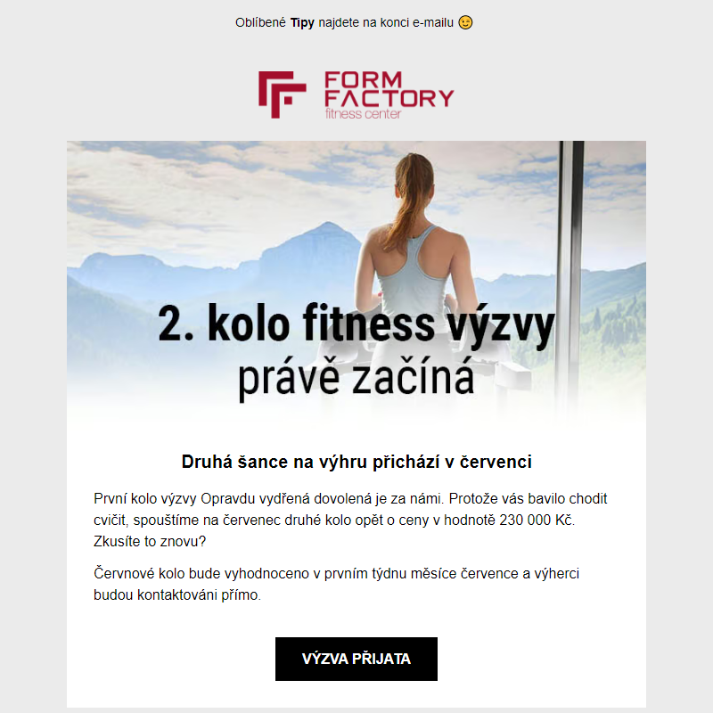 2. kolo fitness výzvy právě začíná