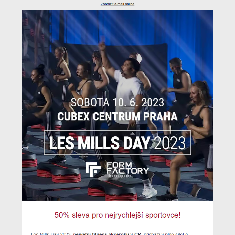 Les Mills Day 2023 - 50% sleva pro nejrychlejší sportovce