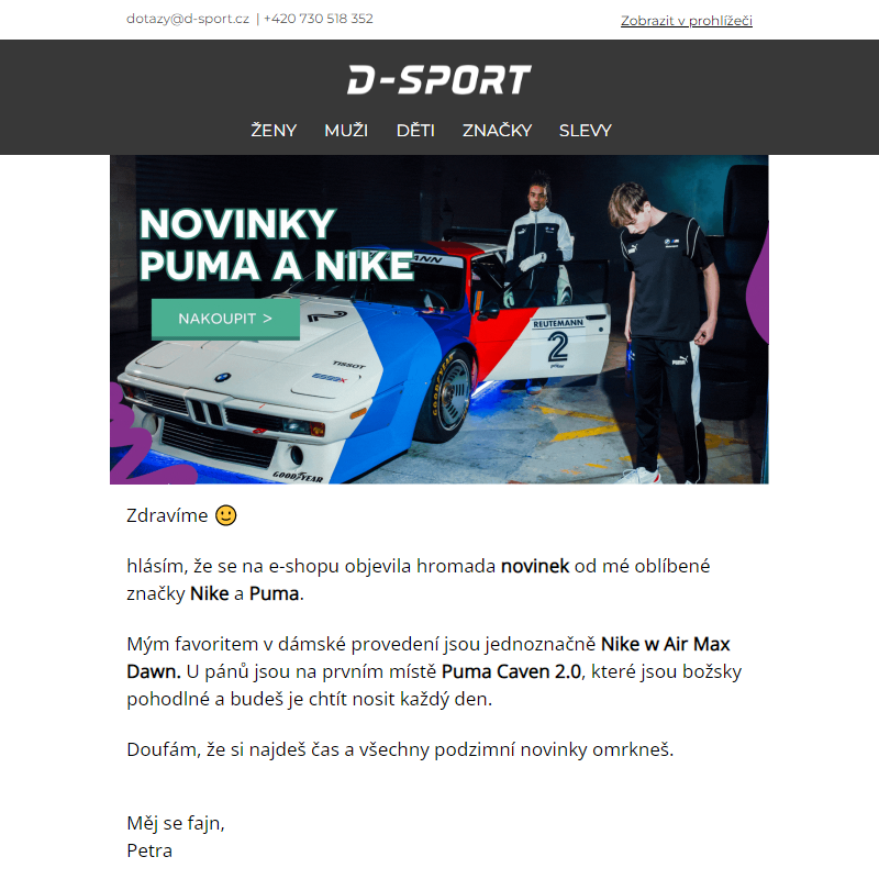 Nové produkty - Nike a Puma