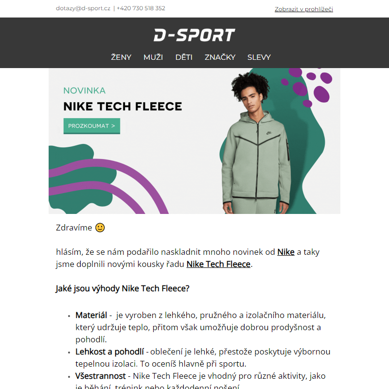 Objev novinky Nike a speciální kolekci Nike Tech Fleece