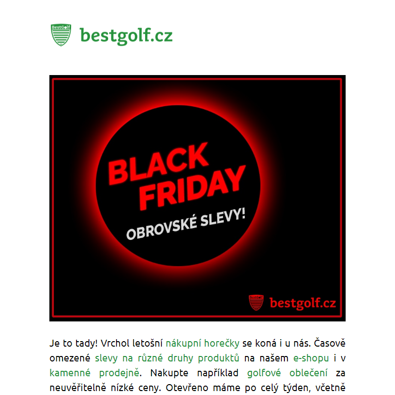 Black Friday v Bestgolf.cz