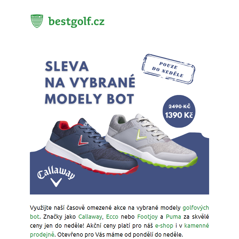 Nakupte golfové boty za velmi nízké ceny