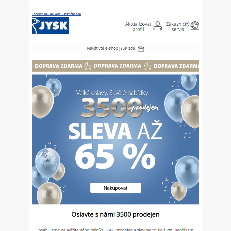 Oslavte s námi 3500 prodejen. _