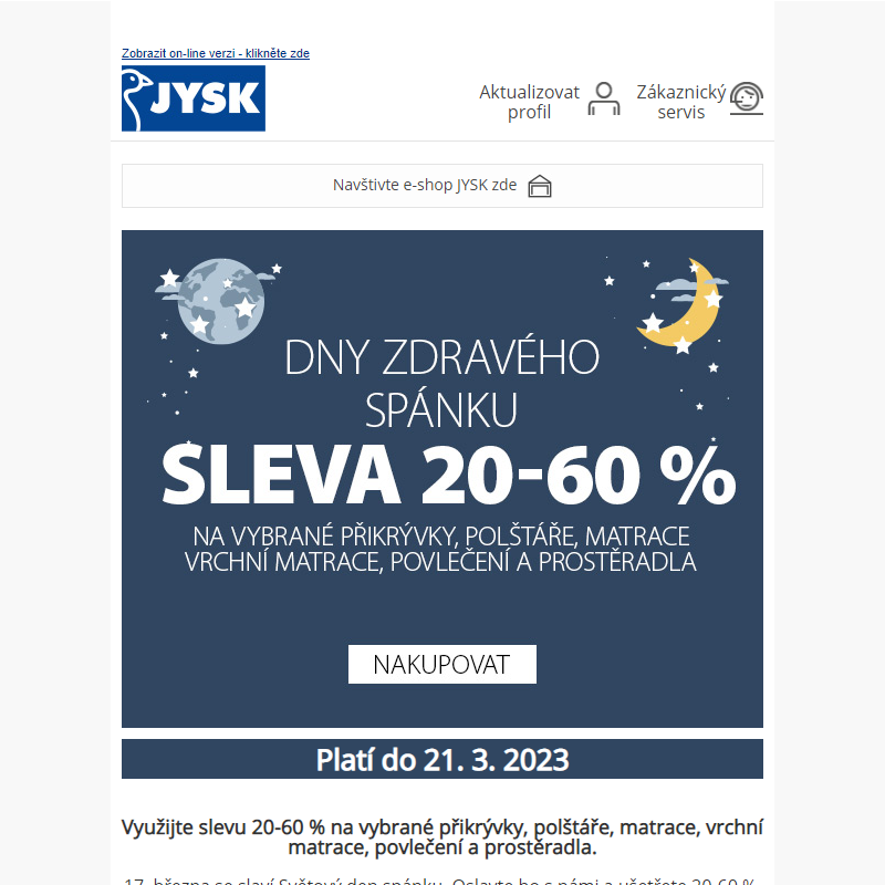 _ DNY ZDRAVÉHO SPÁNKU + SLEVA 20-60 %