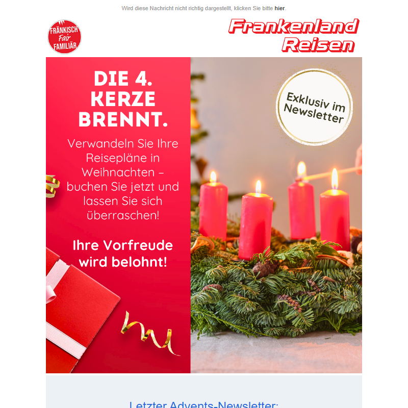 Feiern Sie mit uns – Advents-Special bis zum letzten Moment!