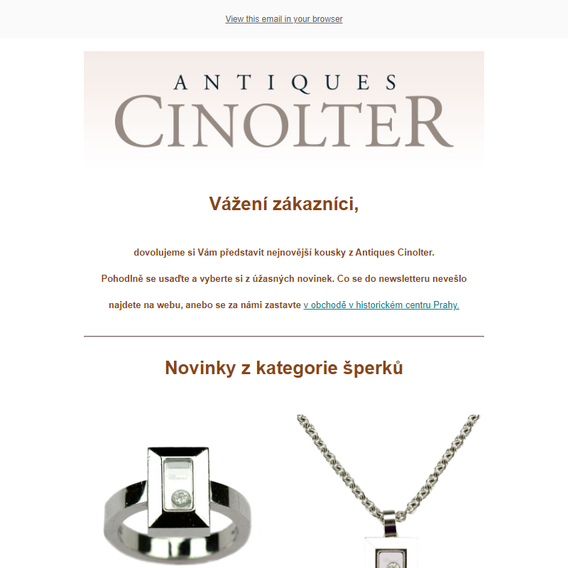 Newsletter Antiques Cinolter je tady!