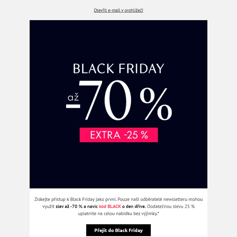 Jen pro odběratele | tajný kód pro Black Friday _